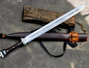 "Exquisite Handmade Carbon Steel Warrior Sword by Hiyenaz"