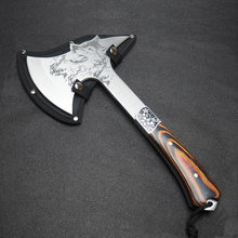  "Artisan Handmade Carbon Steel Hunting Axe with Rosewood and Iron Handle"