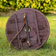 Custom handmade Carbon steel viking axe with shield .